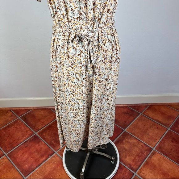 Reformation Jeans Square Neck Floral Tie Waist Dress - Picture 5 of 8